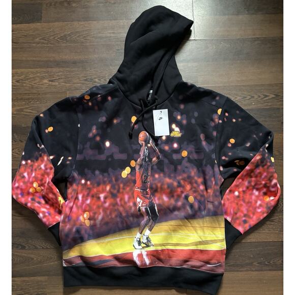 Jordan Other - Nike Air Jordan Pullover Graphic Fleece Hoodie Black Sweater DC9610-010 M-L-XL